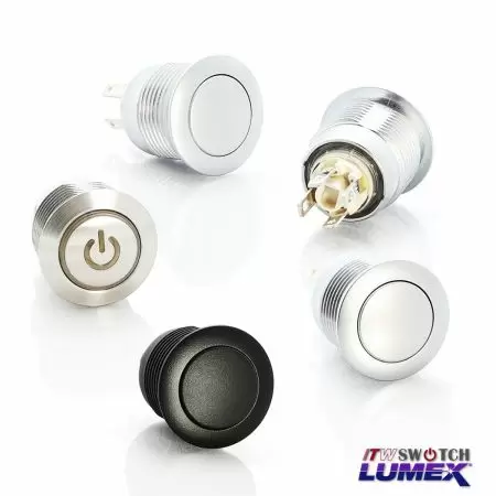 16mm 5A/28VDC SnapAction Pushbutton Switches - 16mm High Current Waterproof Push Switches